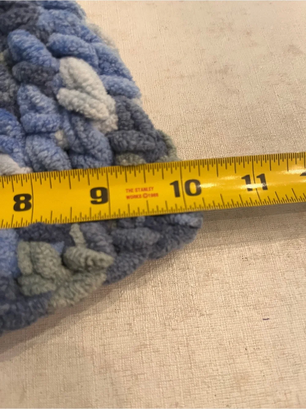 Handmade soft chunky multicolor blue Knit Bunny-Ear Kids Hat. So cute!